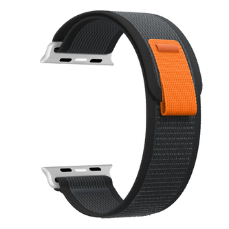 Nylonový řemínek se stahovacím poutkem pro Apple Watch 42/44/45/46/49mm,Černý