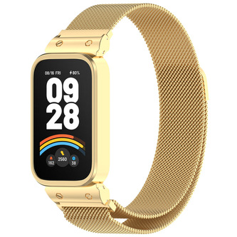 Milánský tah magnetický řemínek pro Mi band 9 Active / Redmi Band 3,Zlatý