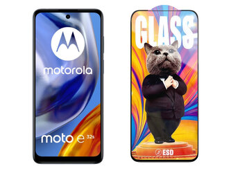 3D Ochranné tvrzené sklo na Motorola Moto E32s - Mr. Cat ESD