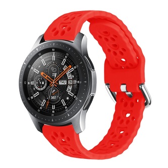 Řemínek s perforovanými pacičkami a přezkovým zapínáním 22mm,Červený