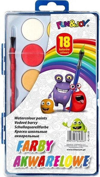 Farby akwarelowe 18 kolorów FUN&JOY 235100