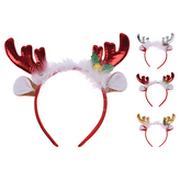 Čelenka - Vánoční sob s lesklými parohami (3 barvy)