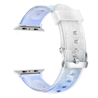 Průhledný třpytivý řemínek pro Apple Watch 42/44/45/46/49mm,Modrá