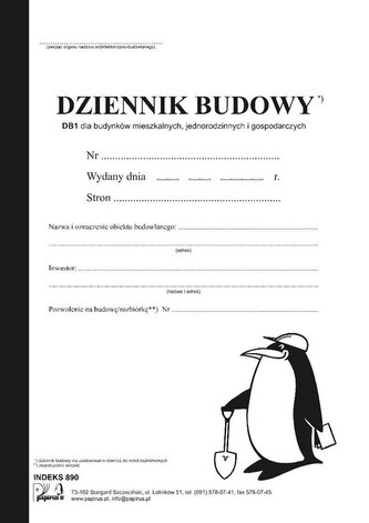 Dziennik budowy DB-1 A4