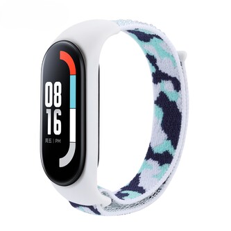 Nylonový řemínek kamufláž Mi Band 3/4/5/6/7,Světle-modrá kamufláž