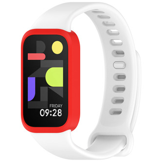 Dvojbarevný silikonový náramek pro Mi Band 9 Active / Redmi Band 3,Bílo-Červená