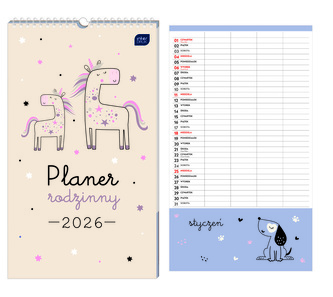 Kalendarz 250x430 planer rodzinny miesiąc Piccolo Interdruk