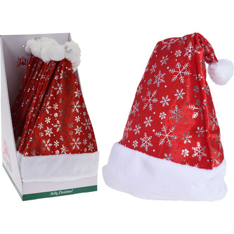 Mikulášská čepice se sněhovými vločkami