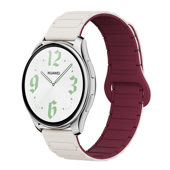 Dvojbarevný magnetický řemínek 20mm,Béžovo-vínový