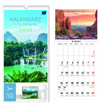 Kalendarz 220x460 motywacyjny miesiąc Widoki Interdruk