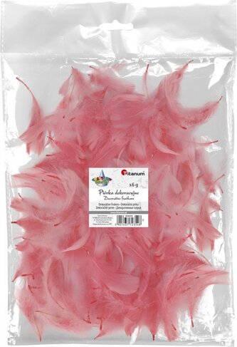 Piórka dekoracyjne 16g różowe pastelowe TITANUM CRAFT-FUN SERIES