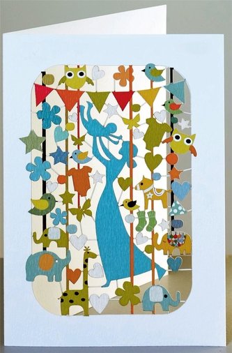 Karnet PM280 wycinany + koperta Narodziny