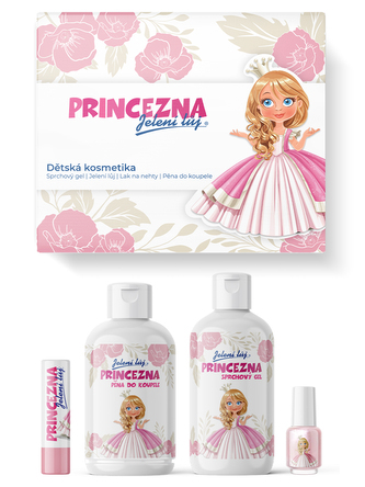 Dárková sada | Princezna - Dětská kosmetika s vůní a příchutí Bubble Gum - Sprchový gel | Jelení lůj | Lak na nehty | Pěna do koupele Dárková sada | Princezna - Dětská kosmetika s vůní a příchutí Bubble Gum - Sprchový gel | Jelení lůj | Lak na nehty | Pěna do koupele