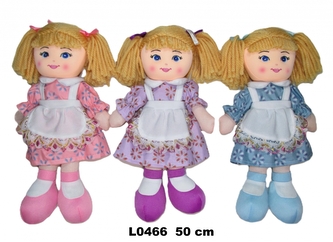 LALKA SZMACIANA 50CM SUKIENKA ROZ Z FARTUSZ SA