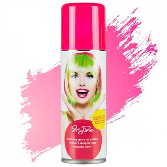 Farby dekoracyjne do włosów różowe neon 125 ml areozol Party ARPEX KA4246ROZ