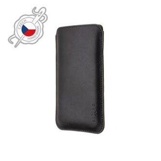 Fixed Tenké pouzdro Slim vyrobené z pravé kůže pro Apple iPhone 12 Pro Max/13 Pro Max, černé