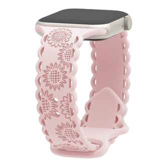 Perforované slunečnice řemínek pro Apple Watch 38/40/41/42(S10)mm,Světle Růžová