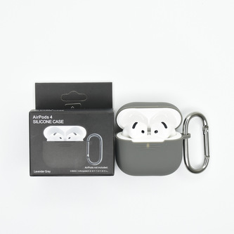 Jednobarevný obal s karabinou pro AirPods 4,Lavender Grey