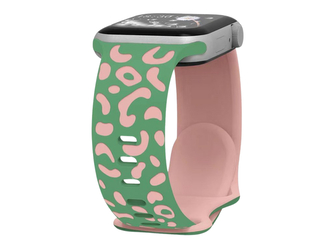 Gravírované zvířecí vzory řemínek pro Apple Watch 38/40/41/42(S10)mm,Zeleno-růžová