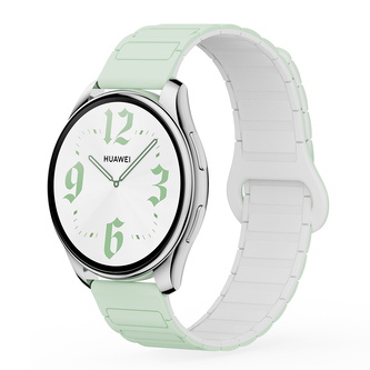 Dvojbarevný magnetický řemínek 20mm,Mentolovo-bílý