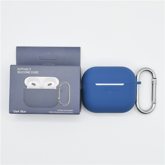 Jednobarevný obal s karabinou pro AirPods 3,Dark Blue