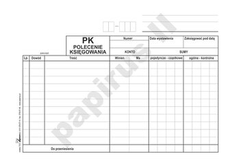 Polecenie księgowania A5