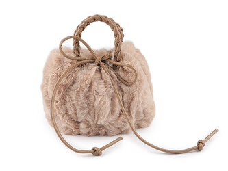 Kožešinová kabelka 24x18 cm - 1 ks - 2 béžová světlá