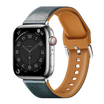Řemínek z umělé kůže pro Apple Watch 38/40/41/42(S10)mm,Tmavě zelená