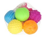 Senzorické míčky pro děti, sada 6 ks v síťce