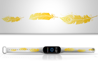 Náhradní náramek Mi band 3/4/5/6/7 Peří žluté,Bílá,Xiaomi Mi band 3/4
