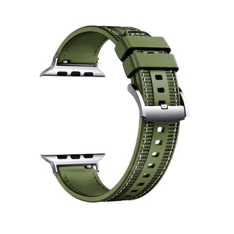 Silikonovo-textilní řemínek pro Apple Watch 38/40/41/42(S10)mm,Zelená