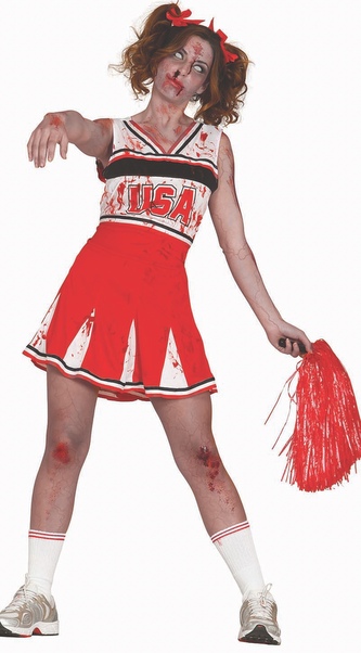 ADULT ZOMBIE CHEERLEADER (WOMAN), SIZE L M 38/40