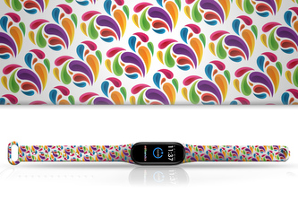 Náhradní náramek Mi band 3/4/5/6/7 Duhová srdíčka,Bílá,Xiaomi Mi band 3/4