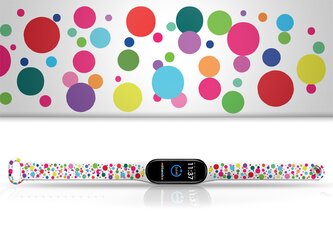 Náhradní náramek Mi band 3/4/5/6/7 Puntíky,Bílá,Xiaomi Mi band 3/4