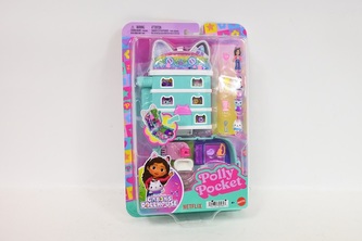 Polly Pocket Koci Domek Gabi Zestaw kompaktowy   mikro lalka, 9 akcesoriów tematycznych i figurki przyjaciół JFV02 WB4