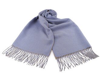Zimní šála / pléd s třásněmi 70x180 cm - 1 ks - 5 modrá světlá béžová