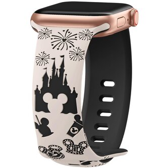 Řemínek gravírovaný myšák pro Apple Watch 38/40/41/42(S10)mm,Béžovo-černá Řemínek gravírovaný myšák pro Apple Watch 38/40/41/42(S10)mm,Béžovo-černá