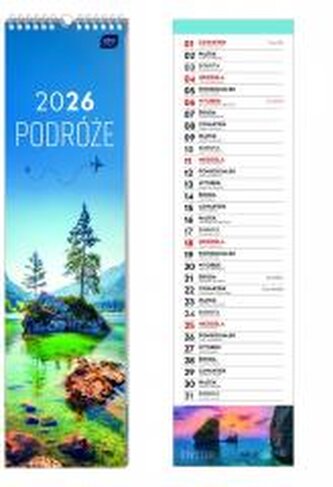 Kalendarz 135x500 paskowy miesiąc Podróż Interdruk
