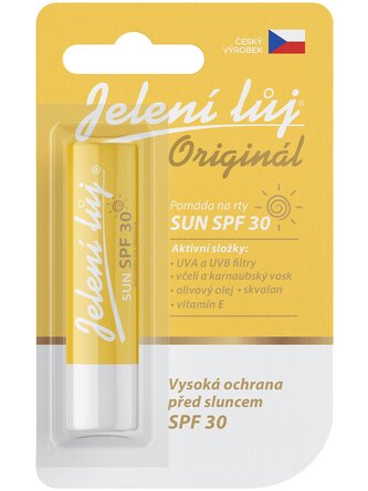 Jelení lůj | SUN SPF 30 - Pomáda na rty s ochranným UV filtrem