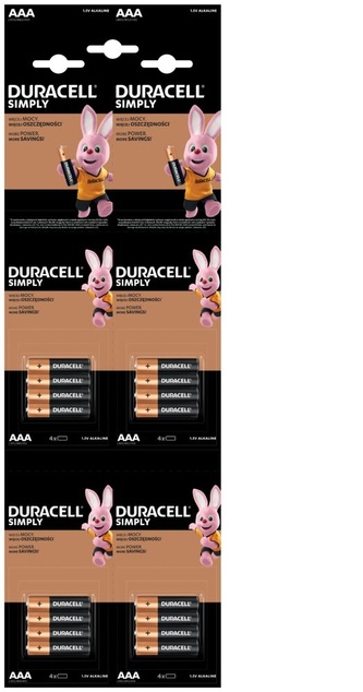 Bateria Alkaliczna LR03 Duracell Simply OP16SZT B/C