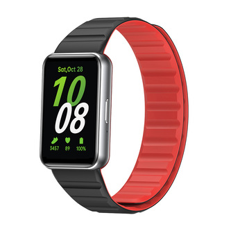 Silikonový magnetický řemínek pro Samsung Galaxy Fit 3,Černo-Červený