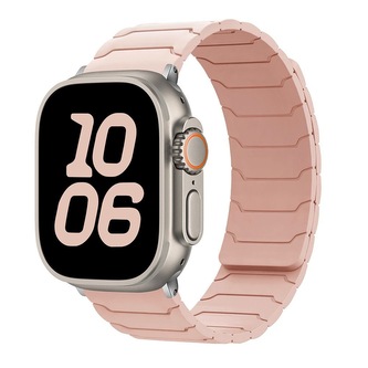 Silikonový magnetický řemínek pro Apple Watch 38/40/41/42(S10)mm,Pískově růžový