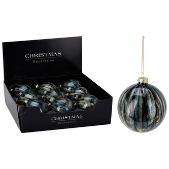 Vánoční koule 100 mm, modrá (cena /1 ks)