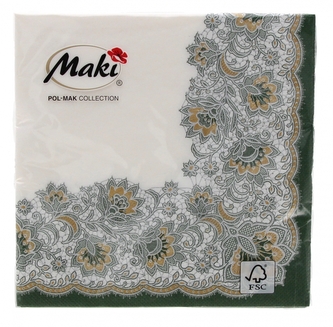 Serwetka pap 3warstwowa 33x33 Elegan op20szt POL-MAK SL OG59403