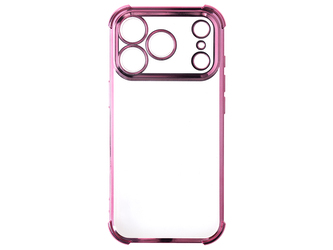 Průhledný kryt s růžovou hranou pro iPhone 17 Pro Max