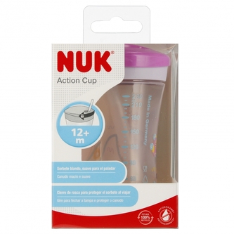 NUK Kubek 230 ml 12m  Action Cup fioletowy 10751136