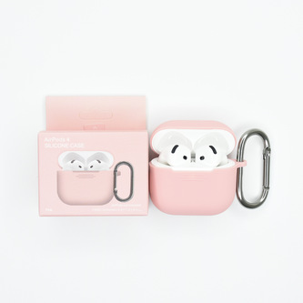 Jednobarevný obal s karabinou pro AirPods 4,Pink