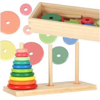 Dřevěná pyramida s podstavcem - věžový třídič - barevná