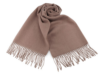 Zimní šála / pléd s třásněmi 70x180 cm - 1 ks - 2 béžová béžová světlá