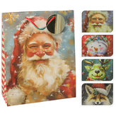 Vánoční dárková taška 26x10x32 cm, třpytivá (velká) - 4 vzory